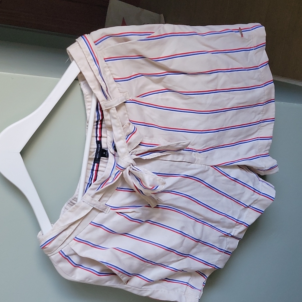 MUST SELL, OBO Tommy Hilfiger Knit Striped RWB Belted Shorts Size 10